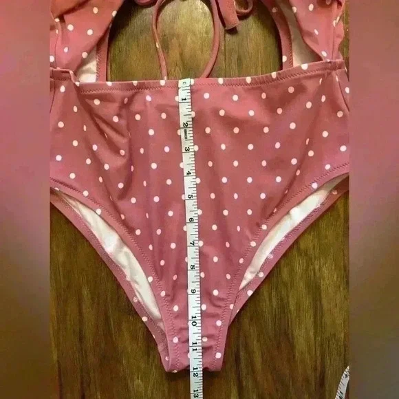 Shade and Shores Pink and White Polka Dot Swimsuit 🩱 - Picture 3 of 7